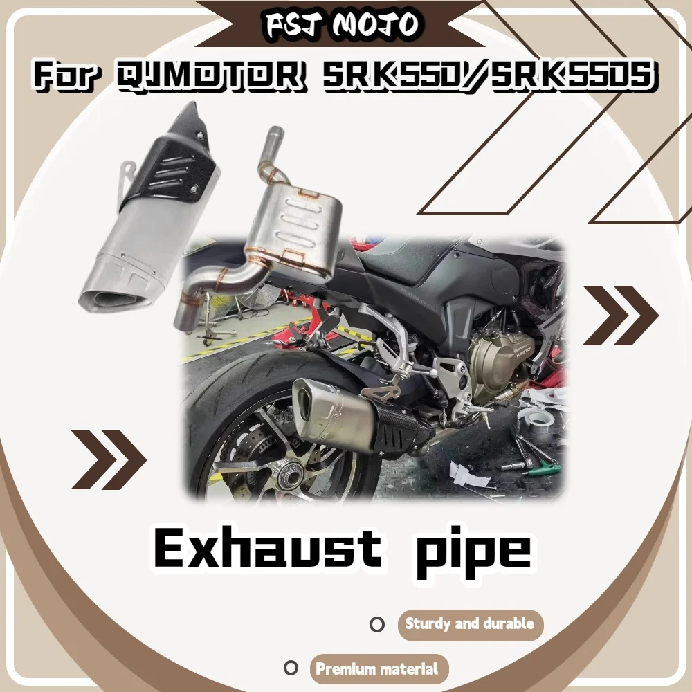 

For QJMOTOR SRK550 SRK550S ZF550 Tornado552R Mid Link Slip On Exhaust Kit, High Temp Resistant Lightweight Deep Sound Direct