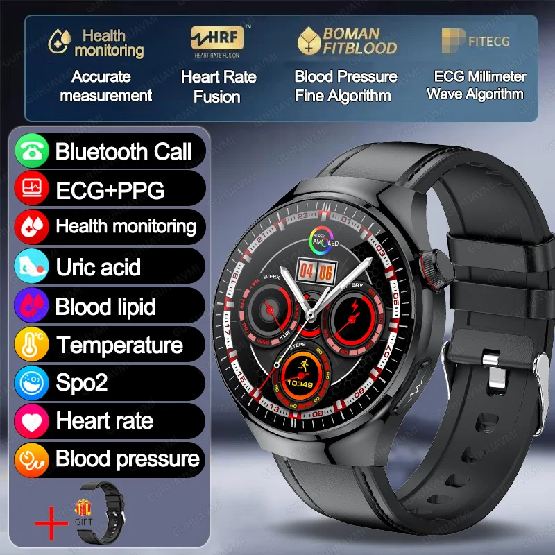 2025 New GT5 Pro Micro examination Health SmartWatch Sapphire AMOLED Screen ECG+PPG Blood fat Uric acid Organ monitor smartwatch
