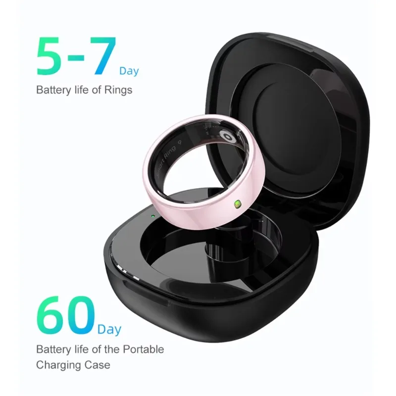 Smart Ring Ceramics NFC Gesture Touch Control Reminder Game Skin Temperature Measurement Health Ring With Charging Case