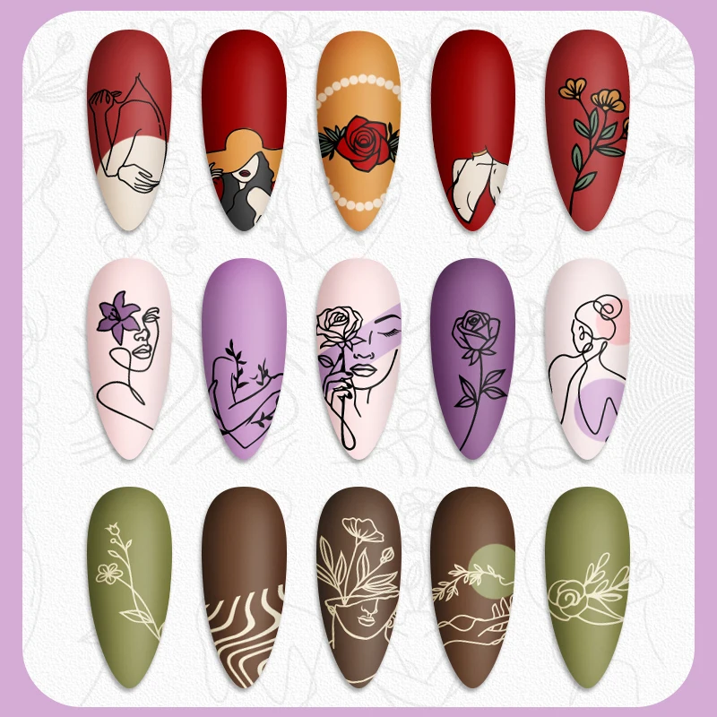 BORN PRETTY 12*6cm Nail Art Templates Stamping Plate Design Flower Animal Lace Image Stamp Templates Plates Stencil Tools