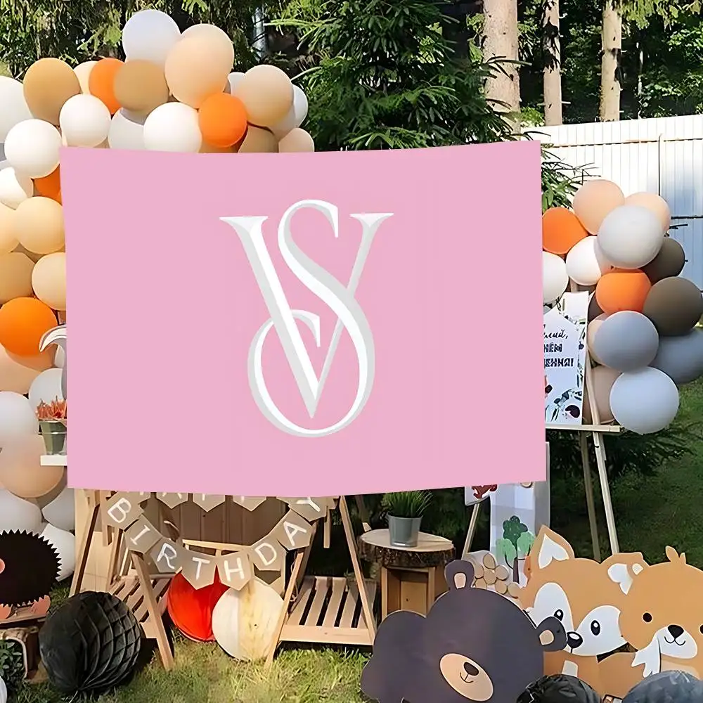 V-Victorias-Fashion-S-SecretS Theme Party Backdrop Cloth For Girls Birthday Decorations Background For Photoshoot