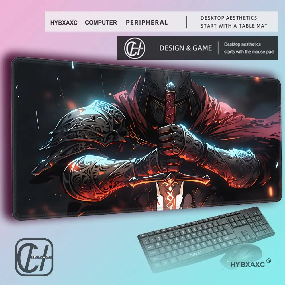 HYBXAXC European Knights Series Mouse Pad, Gaming Desk Pad, Thickened Edge Sealing, Office Computer Keyboard Pad