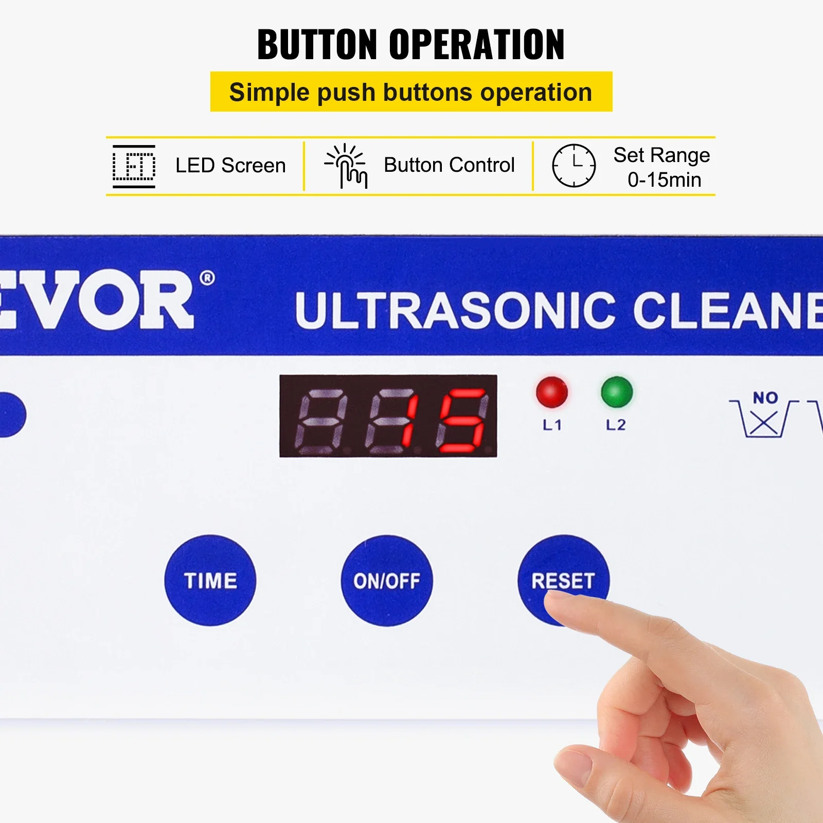 VEVOR Ultrasonic Cleaner 800ml Portable Washing Machine 35W Mini Dishwasher Lave-Dishes Ultrasound Bath Sonic for Home Appliance