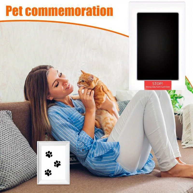 القط الكلب باو طباعة نظيفة اللمس مختمة سهلة DIY بصمة أقدام منصات الحبر الحيوانات الأليفة الكلاب القطط باو الأنف يطبع هدايا تذكارية #4