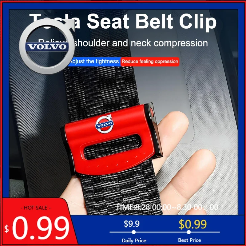 

2026 Hot For Volvo Steering Covers 2Pcs Car Seat Belt Fixing Clips Anti-Slip Seatbelt Stopper For Volvo ES90 EC40 EX40 EM90 XC90