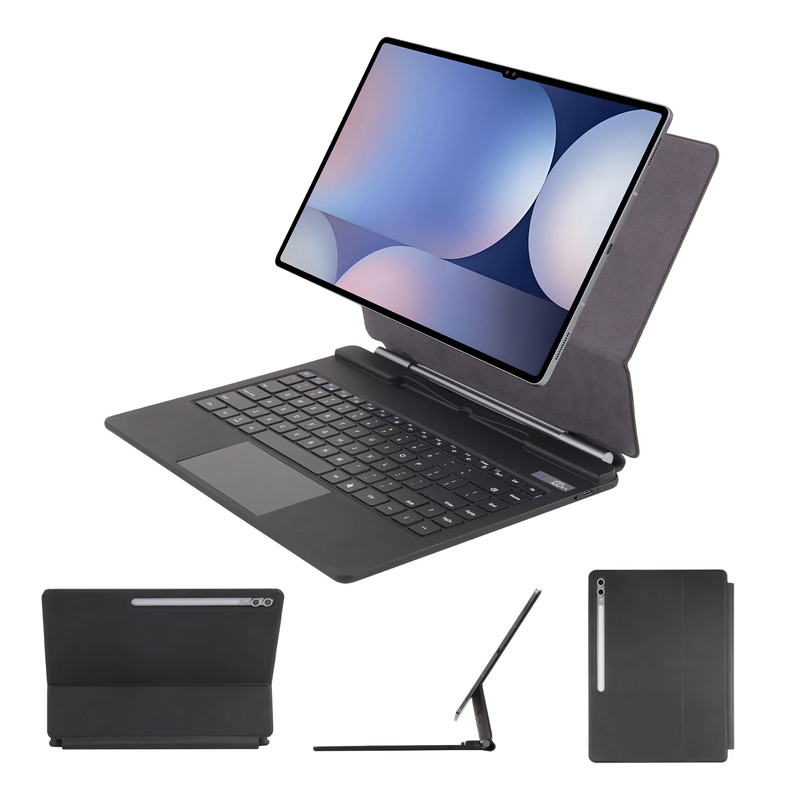 

Ymuyus Compatible with Samsung Tab S10Ultra & S9Ultra &S8Ultra 14.6-inch Magnetic Magic Keyboard Leather Case, Minimalist Black