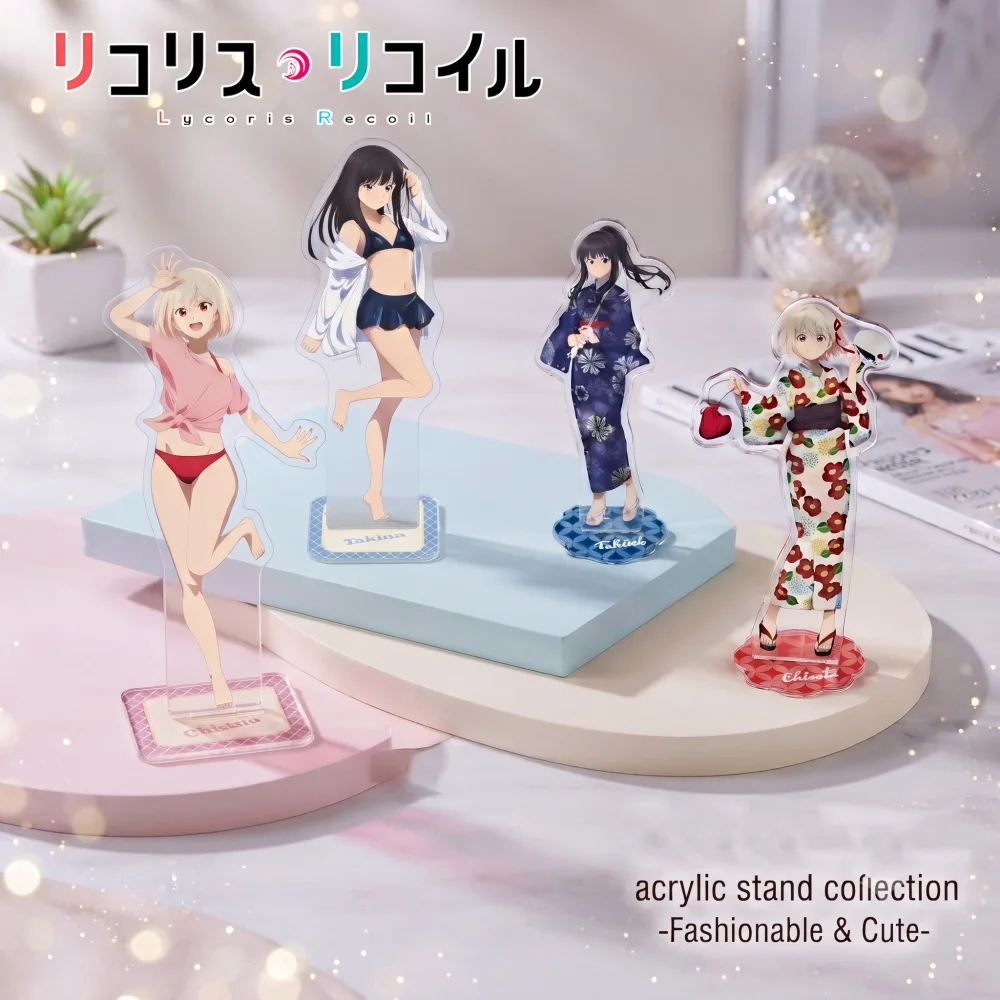 Lycoris Recoil Acrylic Stand Keychain 2026 New Chisato Takina Cute Summer Outfit Desktop Figure