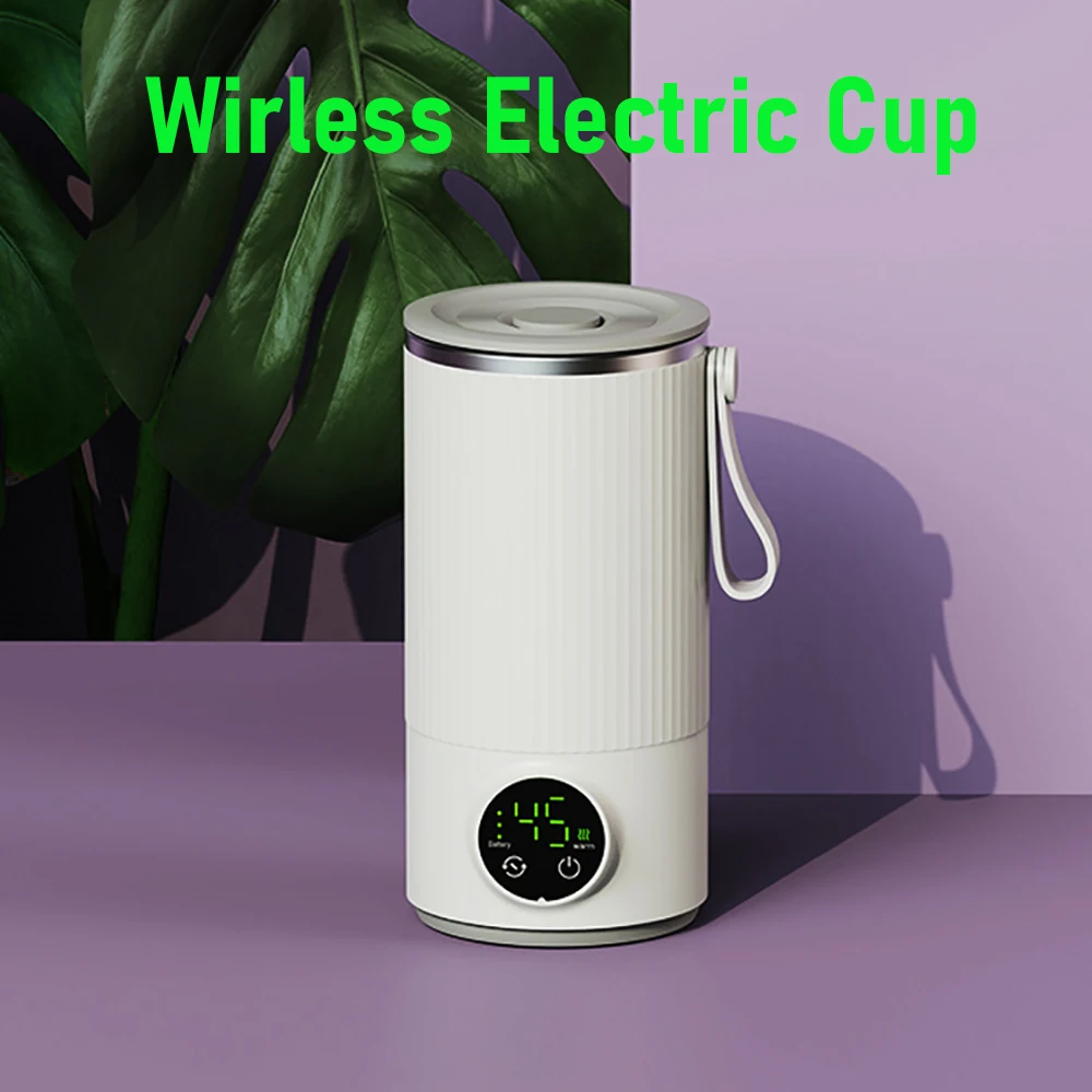 Wireless Portable Electric Automatic Mixing Cup Insulated Keep Warm Coffee Cup 300ML Rechargeable Battery 6-gear Temperature