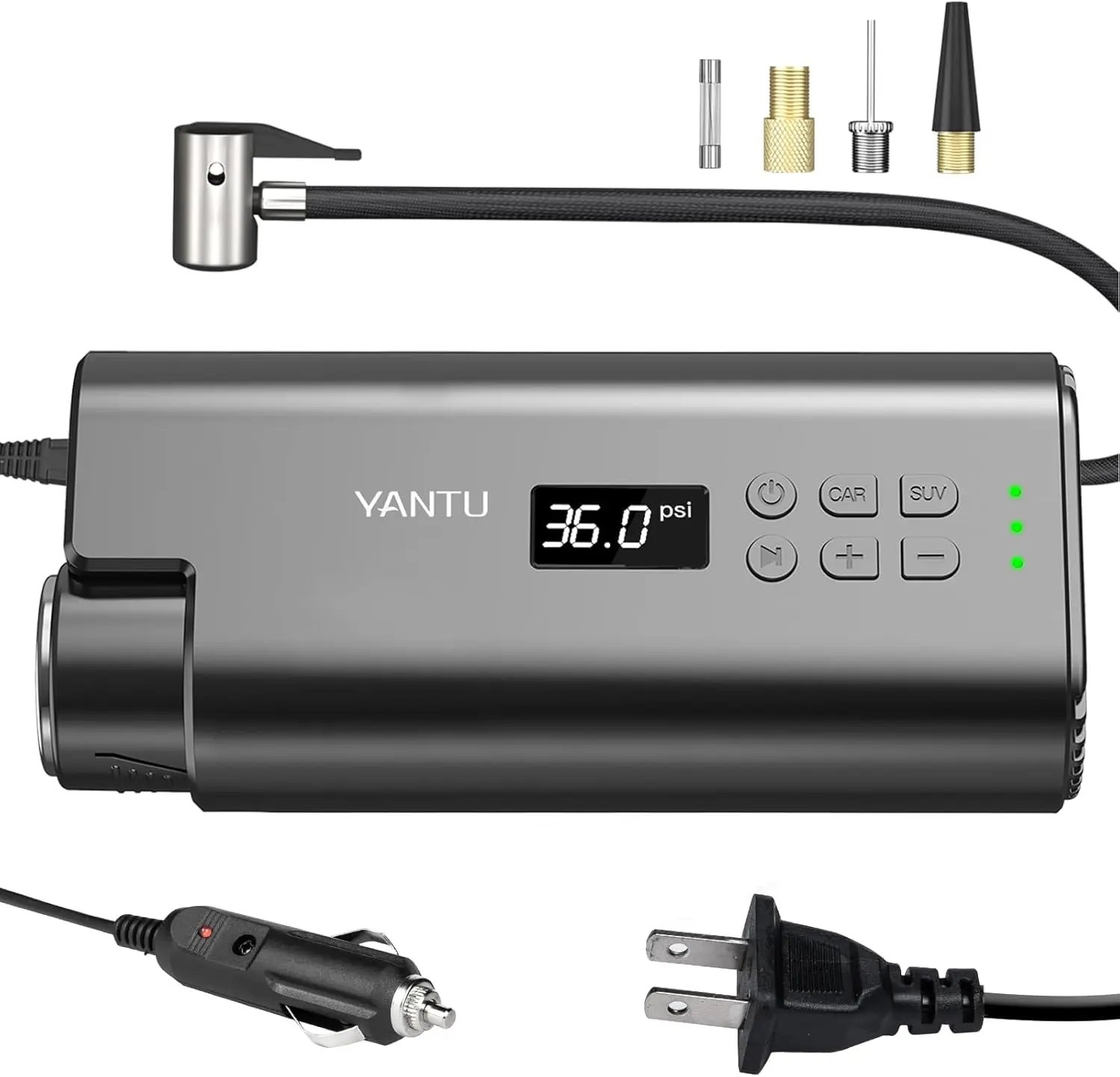 

Portable DC 12V Air Compressor Tire Inflator with Digital Display for Car, Bike, and Balls