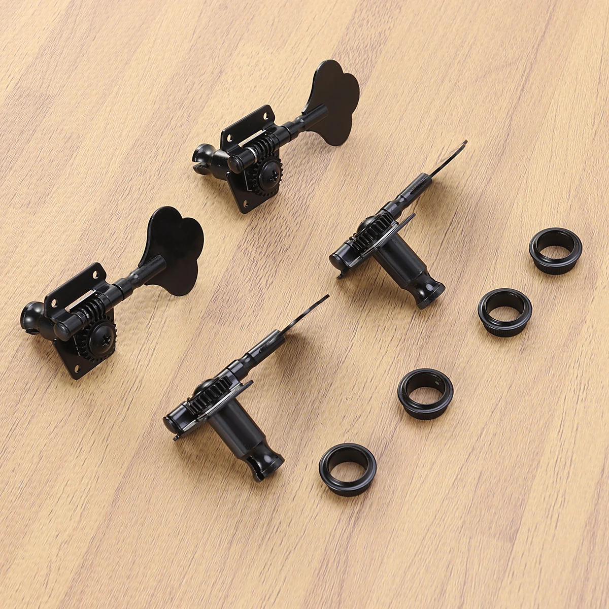 

4 Pcs String Buttons Bass Guitar Electric Tuning Pegs Tuner Black Machine Heads