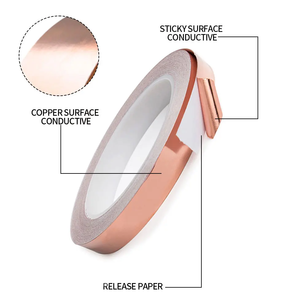 Copper Foil Tape with Conductive Adhesive for Guitar，Electrical Repairs-Enhance Stability and Performance of Electronic Devices