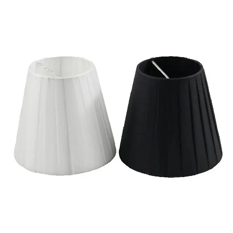 

Black/Cool White Cotton Lampshade - Minimalist Design, Pendant Lights, clip on