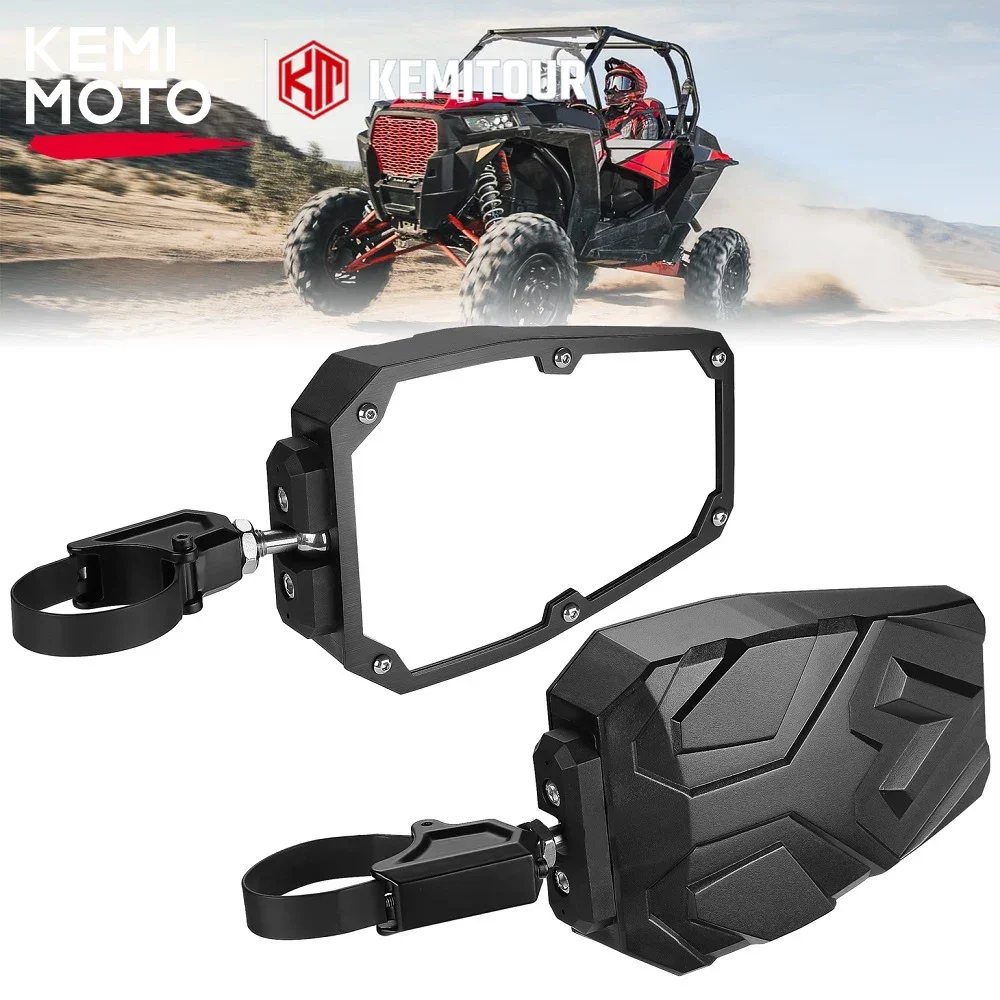 

KEMIMOTO UTV Side Rearview Mirrors For 1.5-1.875" Roll Bar Cage Compatible with Polaris RZR 1000 For Can-am X3 For John Deere