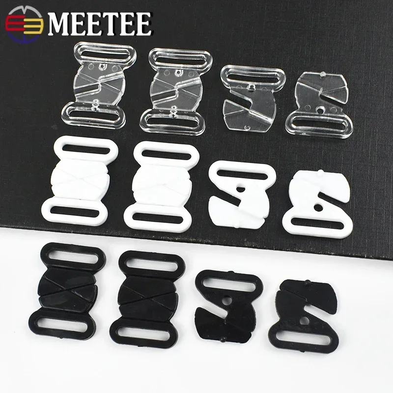 

30/50/100Sets 18mm Plastic Bra Buckle Underwear Strap Hook Bikini Closure Adjust Buckles Swimsuit Bow Tie Button Accessories