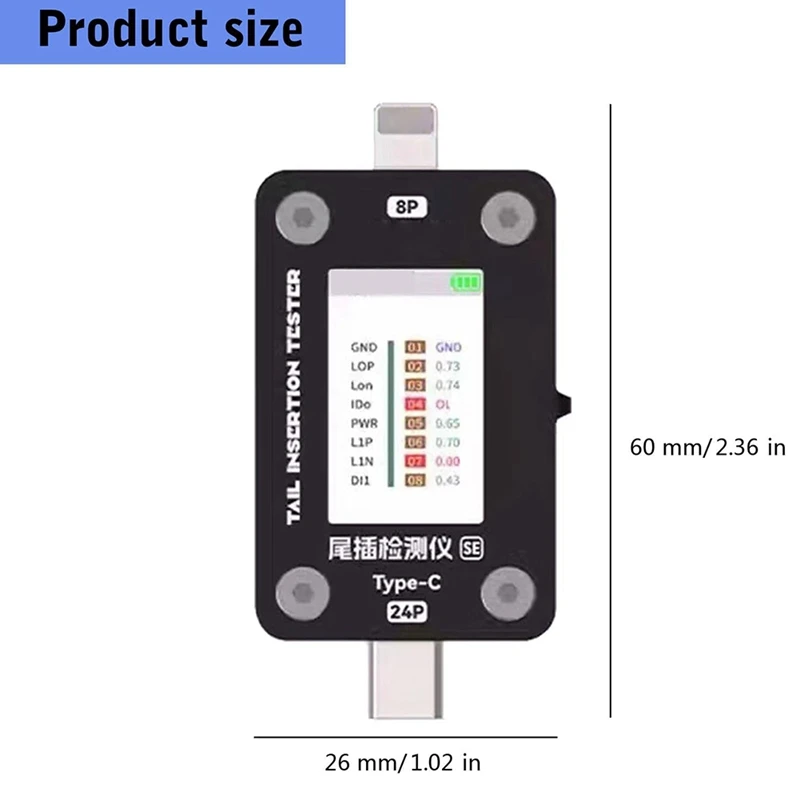 Testador de inserção traseira de série completa com display transparente, instrumentos de detecção automática de inserção traseira, acessório de reparo de telefone