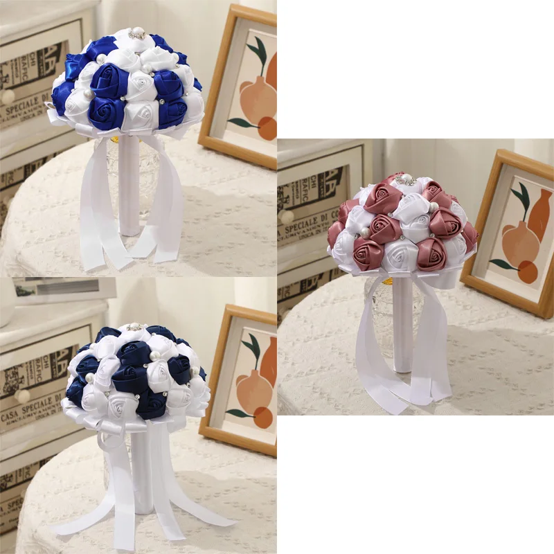 باقة الزفاف الكلاسيكية، ترتيب الأزهار الخالدة، مثالية لتصوير الزفاف، تضيف الأناقة في يومك الخاص! #4