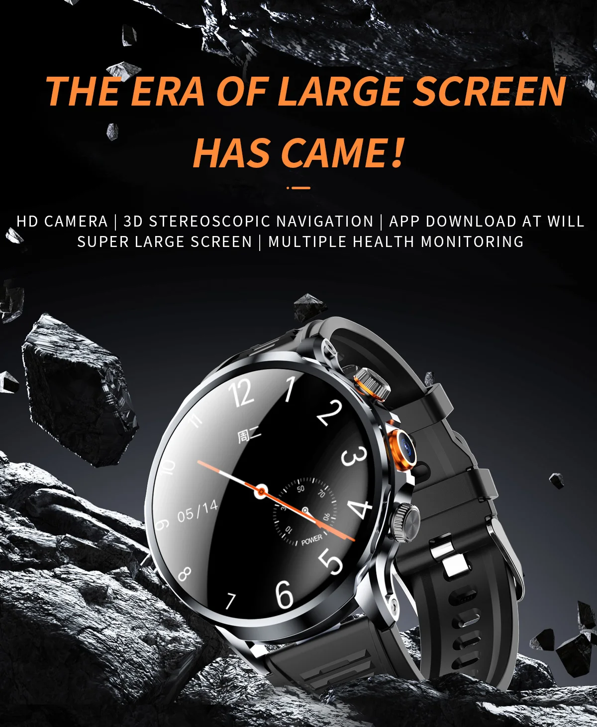 4G New Coming SIM Card BT Global Call Android Smartwatch H18 For Men With Heart Rate Gps Wifi Camera Men Smart Watch 2024