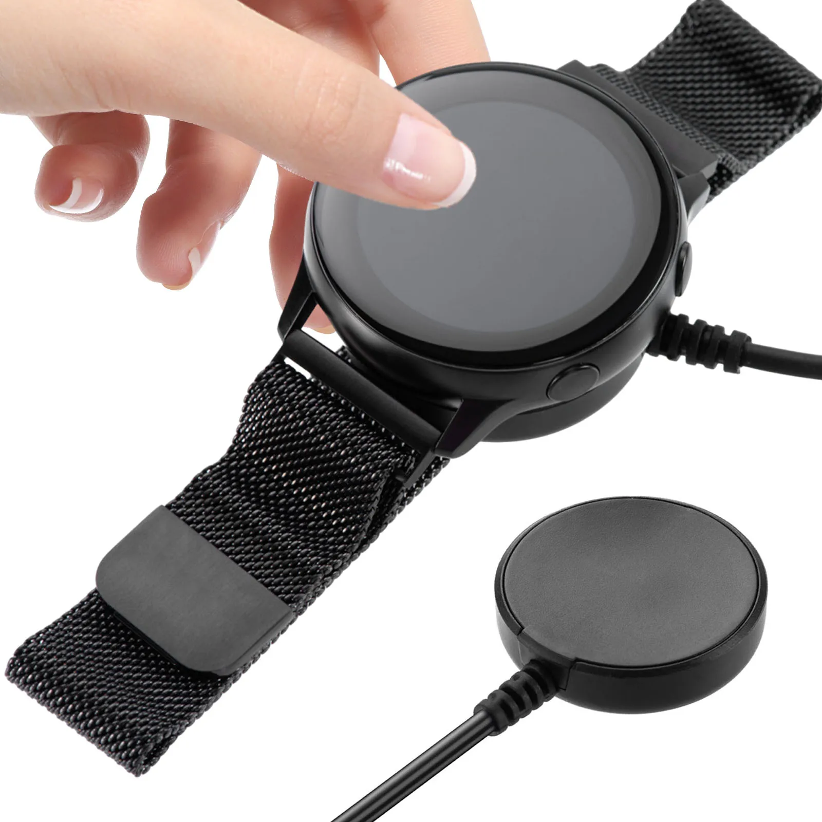 

USB-магнитный шнур зарядного устройства для Samsung Galaxy Watch 8/7/6/5pro/5/4/3 Active 2, док-станция для быстрой зарядки, беспроводное зарядное устройство для часов