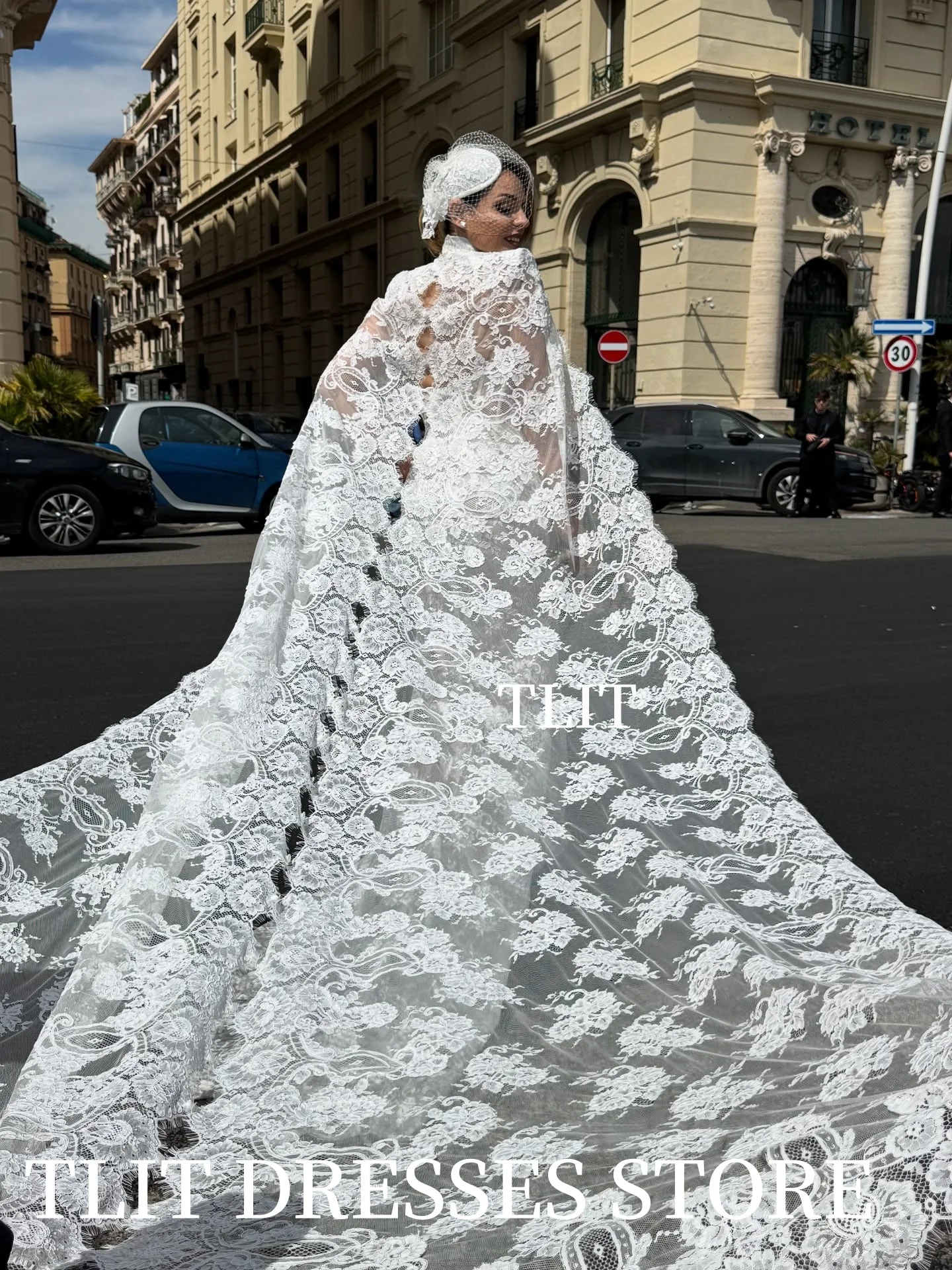 TLIT Luxurious Lace Mermaid Wedding Dresses Customized Sweetheart  فساتين زفاف Lace Shawl Pearls Bridal Gowns
