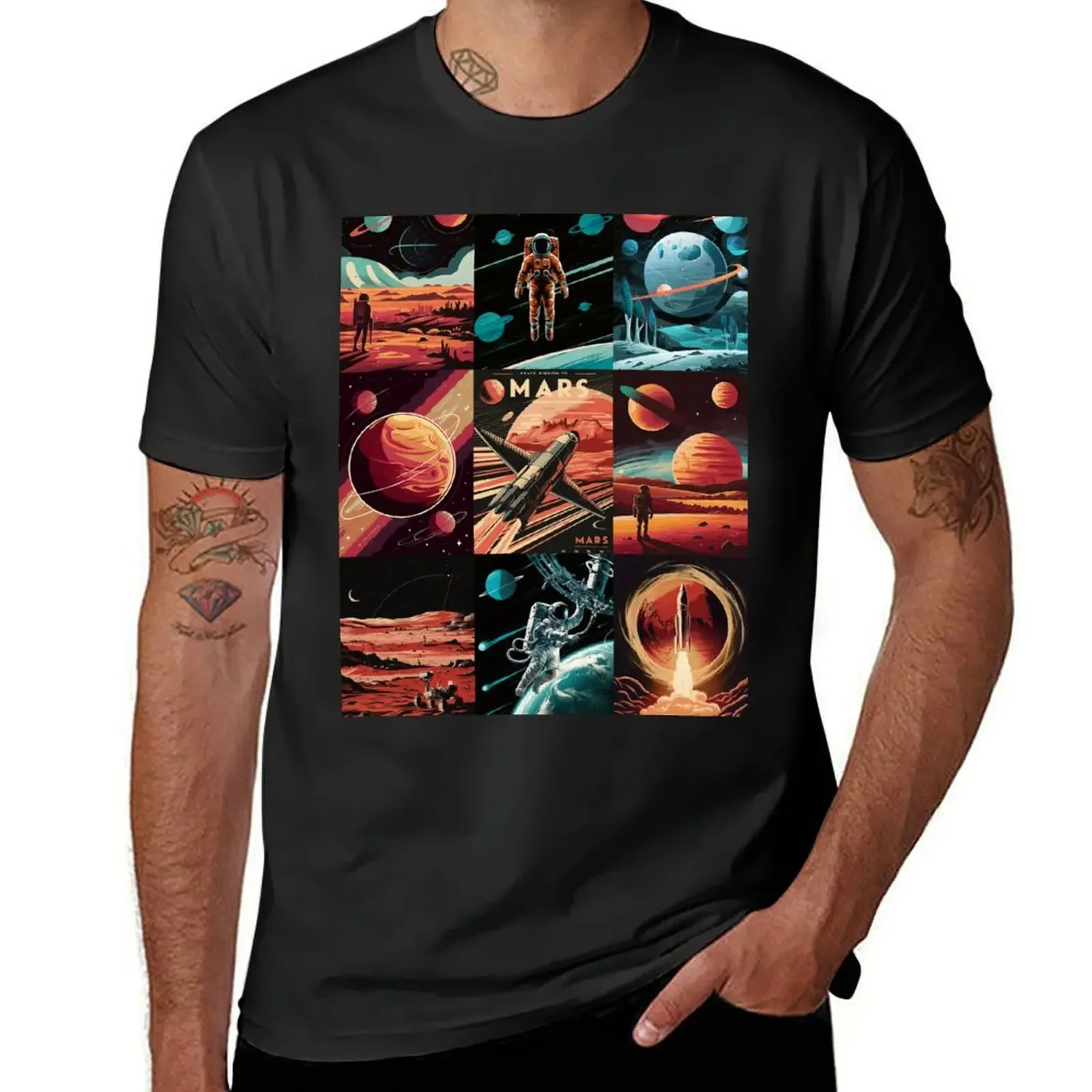 Mars Exploration T-Shirt Short sleeve tee baggy shirts anime customizeds mens clothing