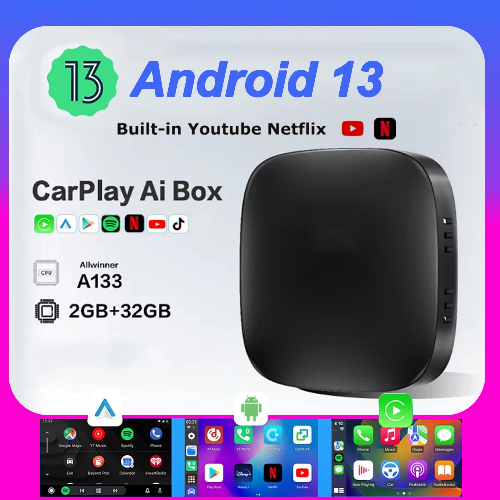 Carplay AI BOX Wireless Android Auto Carplay TV Box Car For Mazda Volvo Benz Toyota Kia Ford