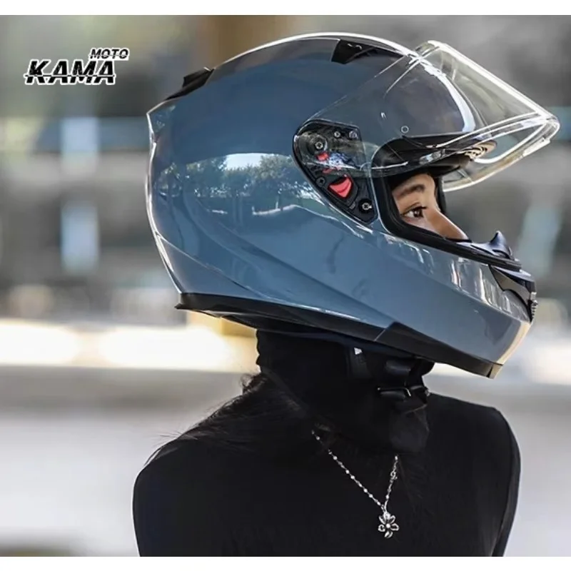 AMZ Racing Motorcycle Helmet with Dual Lens Anti-Fog Technology Fully Enclosed Full Face Coverage Universal Sizing Unisex