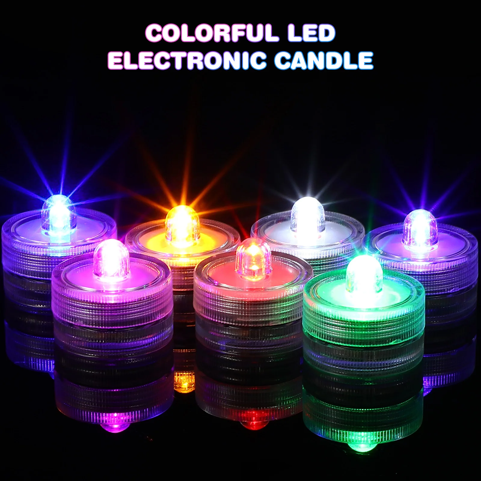 ไฟ LED อิเล็กทรอนิกส์ 8 ชิ้น เปลี่ยนสีได้หลายสี สำหรับงานฉลองวันเกิด งานปาร์ตี้ สร้างบรรยากาศ