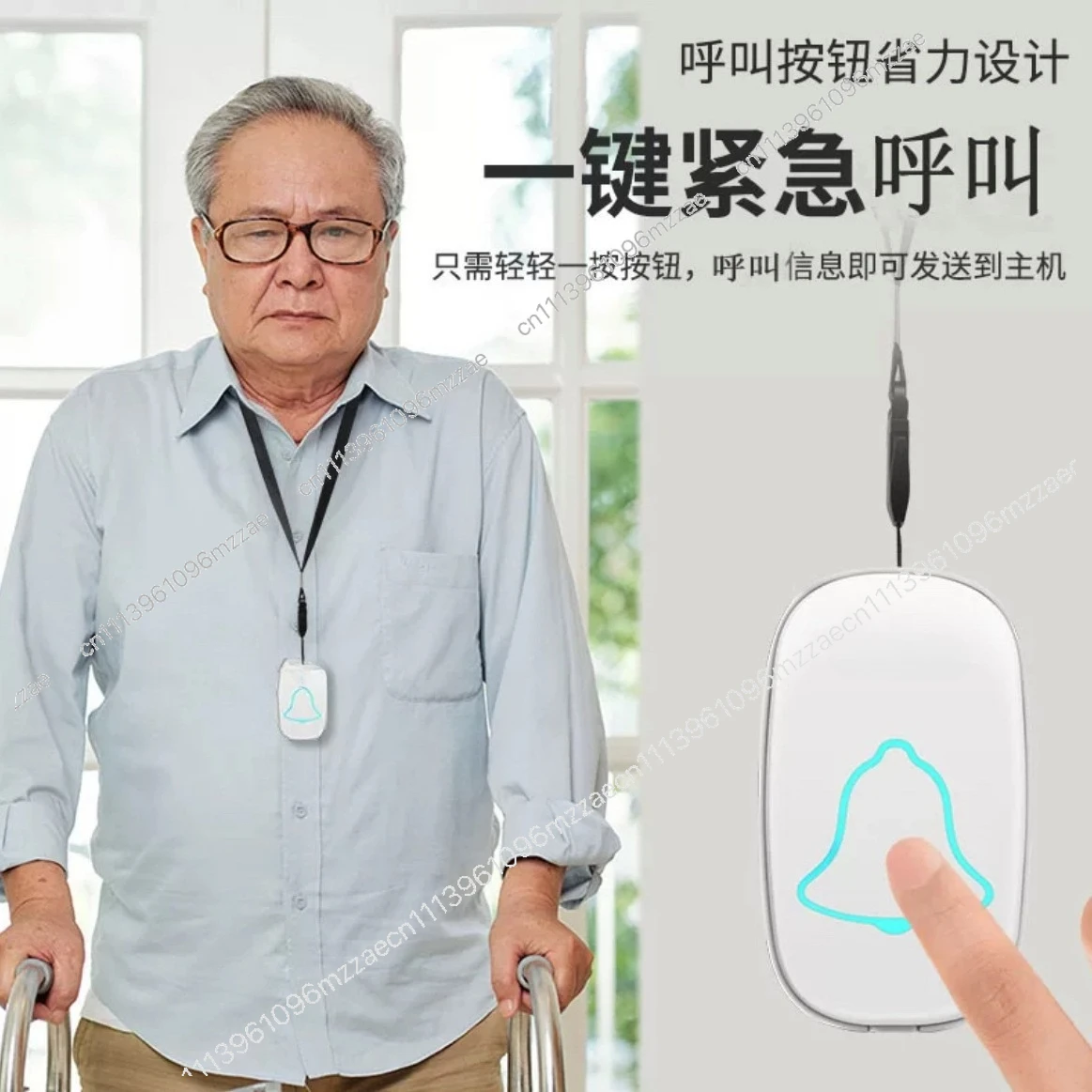 

Elderly Wireless Doorbell One Button Emergency Beeper for Patient Bedside Caregiver Alarm