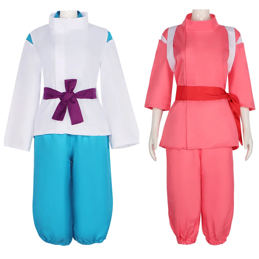 

Spirited Away COS Outfit Chihiro Haku Stage Performance Character The Same Cosplay Costume Four-piece Suit Set