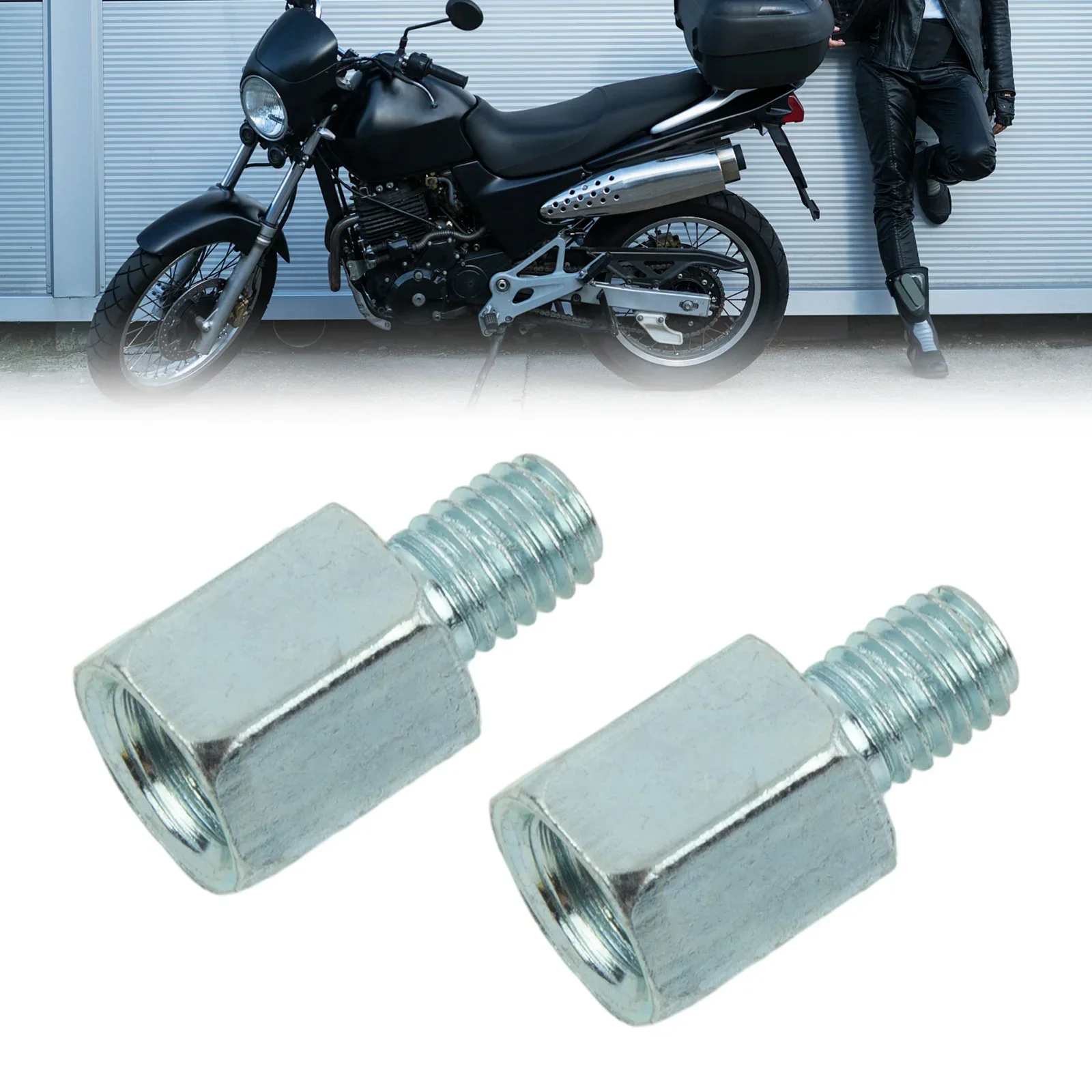 2 Pcs 10mm Female Clockwise To 8mm Male Clockwise Mirror Adapter 10mm To 8mm Motorcycle Scooter Clockwise Threaded