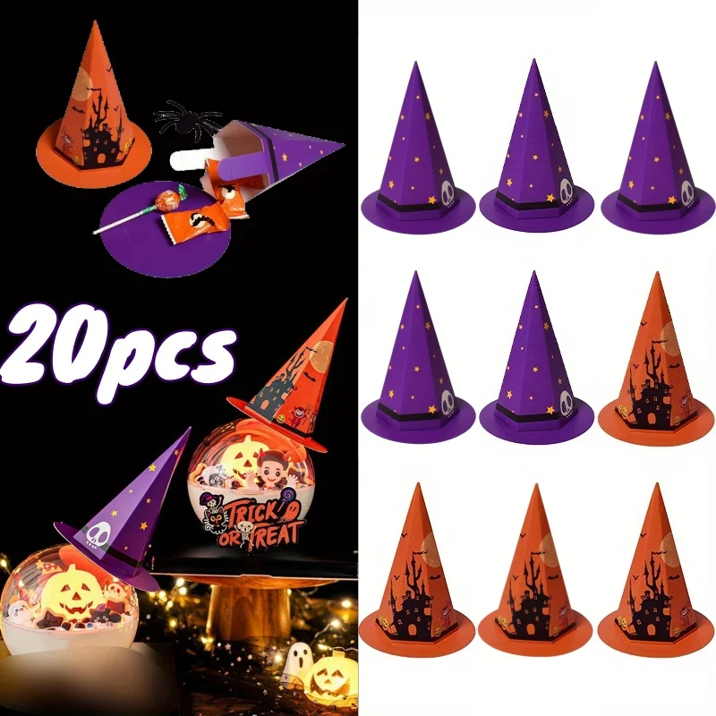 1/20 stücke Halloween Hut-förmigen Candy Box Geist Hexe Süßes oder Saures Box Set Party Gefälligkeiten Dekor Urlaub geschenke Verpackung Liefert