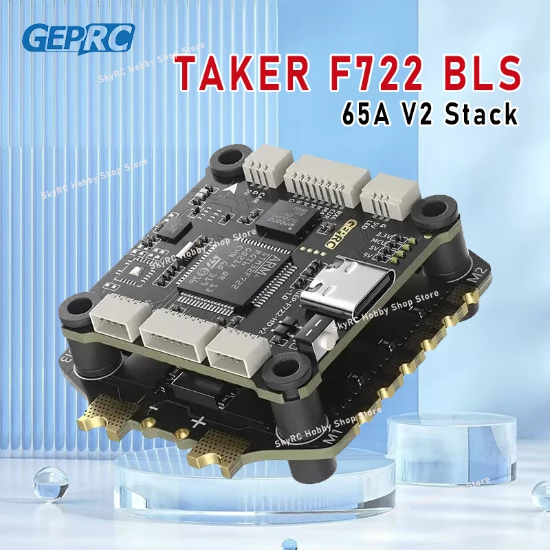 

GEPRC TAKER F722 BLS 65A V2 Stack - 4IN1 ESC 70A Burst, 16M Black Box, ICM42688-P Gyro, Dual 9V/5V BEC for Racing FPV
