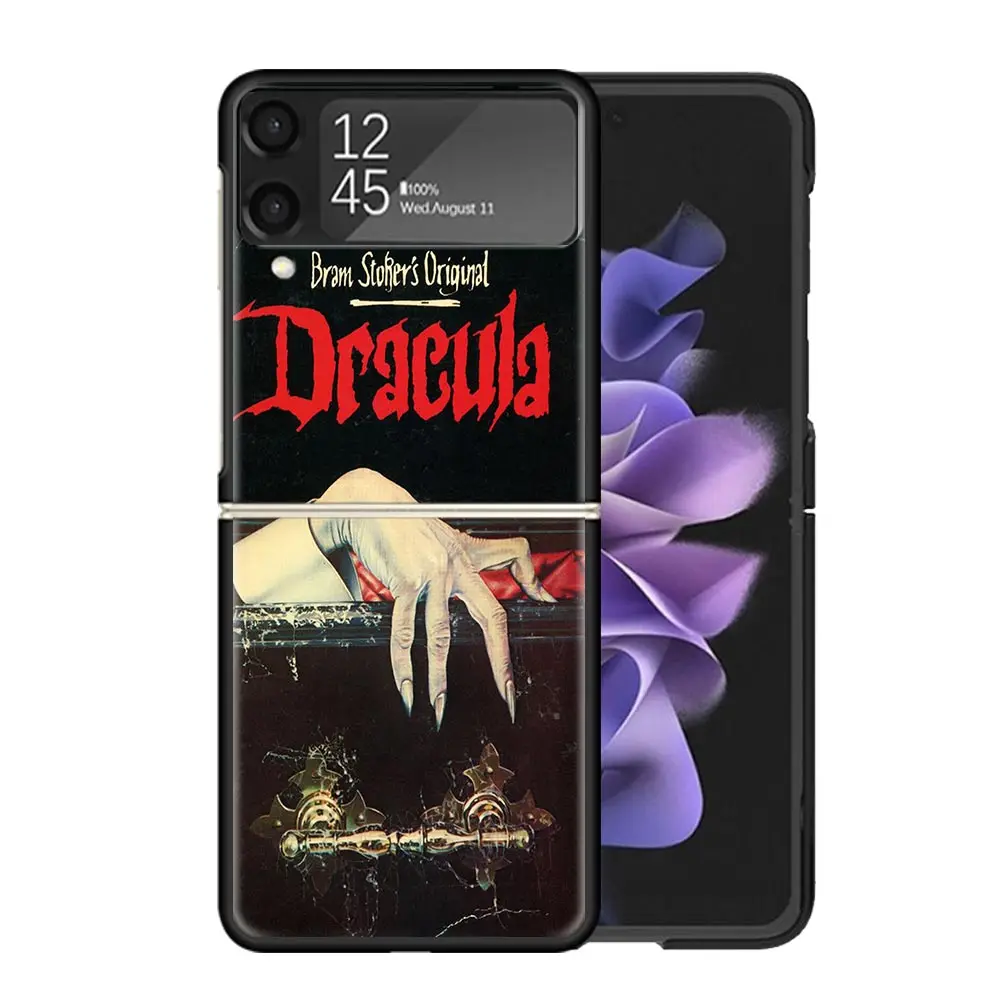 Gothic Vampire Scarlet Art Clear Phone Case For Samsung Z Flip 5 4 3 Galaxy ZFlip 6 5G Shockproof Hard Print Cover TPU PC Coque