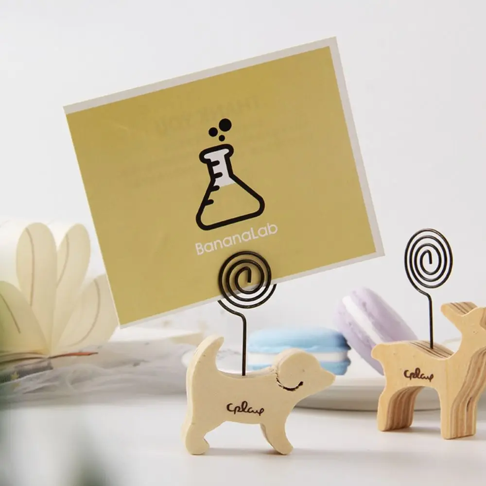 Cute Desktop Ornaments Photo Clip Paper Clamp Photo Placed Place Card Holder Wooden Japanese Note Clip Bakery