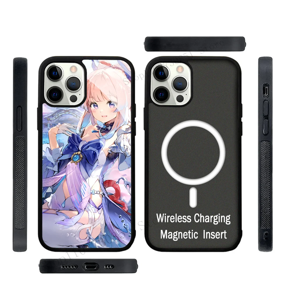 Anime Genshin Impact Sangonomiya Kokomi Phone Case Strong Magnetic For IPhone 15 14 13 Pro Max 11 12 Mini Alex Mirror For