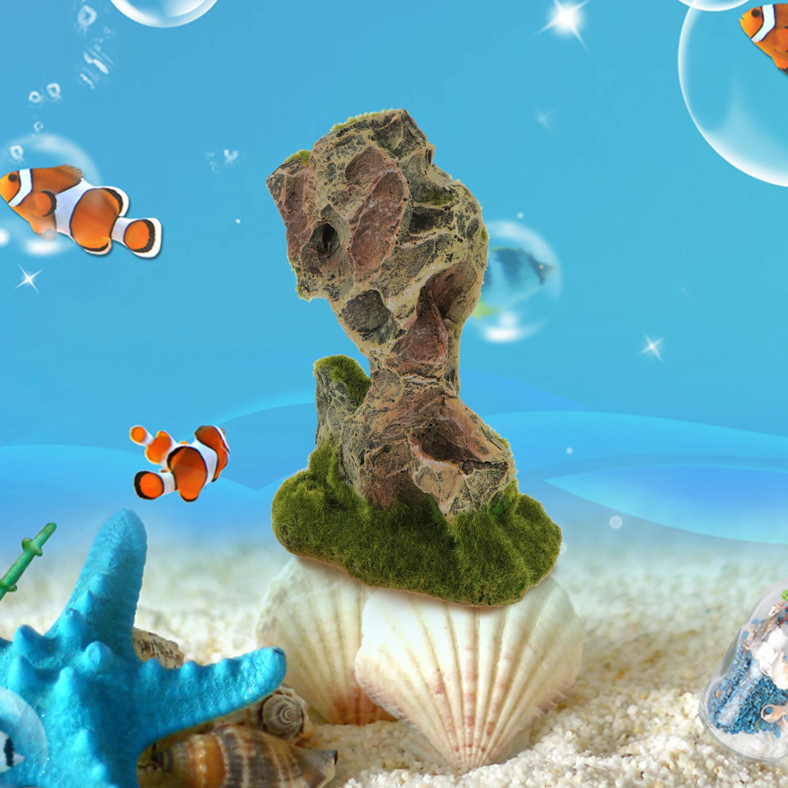 

Realistic Aquarium Mountain Decoration Resin Rockery Fish Tank Ornament for Underwater Landscape Habitat Hiding