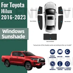 For Toyota HILUX VIII Pickup 2016-2023 Car Sunshade Shield Front Rear Windshield Curtain Side Baby Window Sun Shade Visor