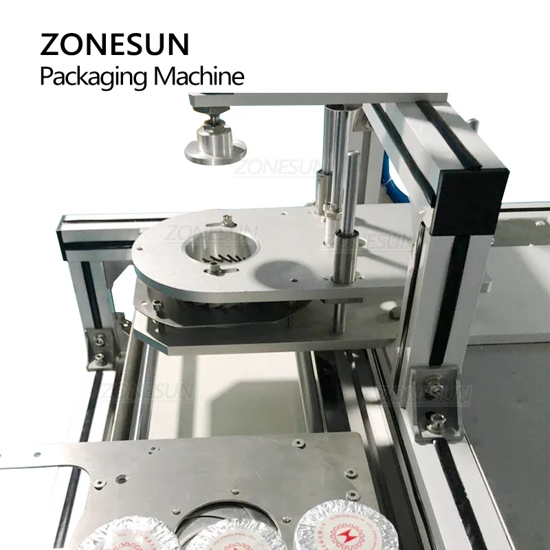 ZONESUN ZS-PK950 Semi Automatic Toilet Cleaner Hotel Soap Cake Teacake Pleated Wrapping Machine Packaging Machine With Conveyor