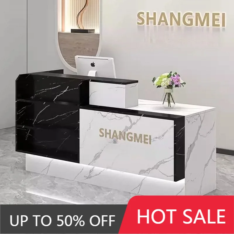 Aesthetic Modern Reception Desk Nordic Luxury Reception Desk Storage Display Vintage Escrivaninha Commercial Furniture