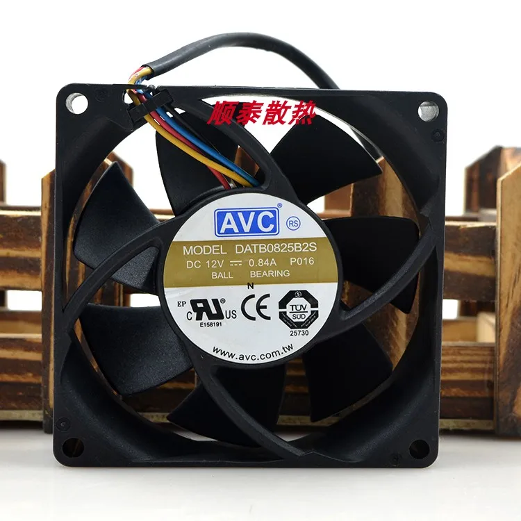 AVC DATB0825B2S P016 DC 12V 0.84A 80x80x25mm 4-Wire Server Cooling Fan