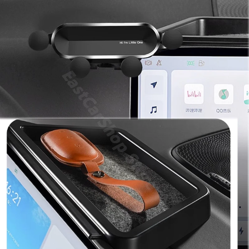 

For LEADING IDEAL LiXiang L7 L8 L9 2023 Car Storage Box Behind Screen Cover Navigation Screen Mobile Phone Bracket Accessories