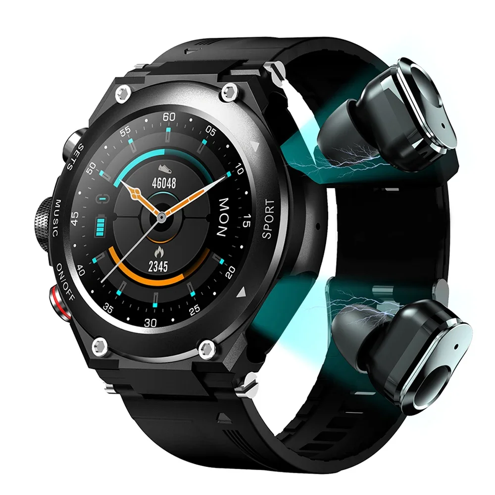 

2024 hot T92 2 in 1 smartwatch with earphone waterproof Sports Business multifunctional headset smart watches For Men