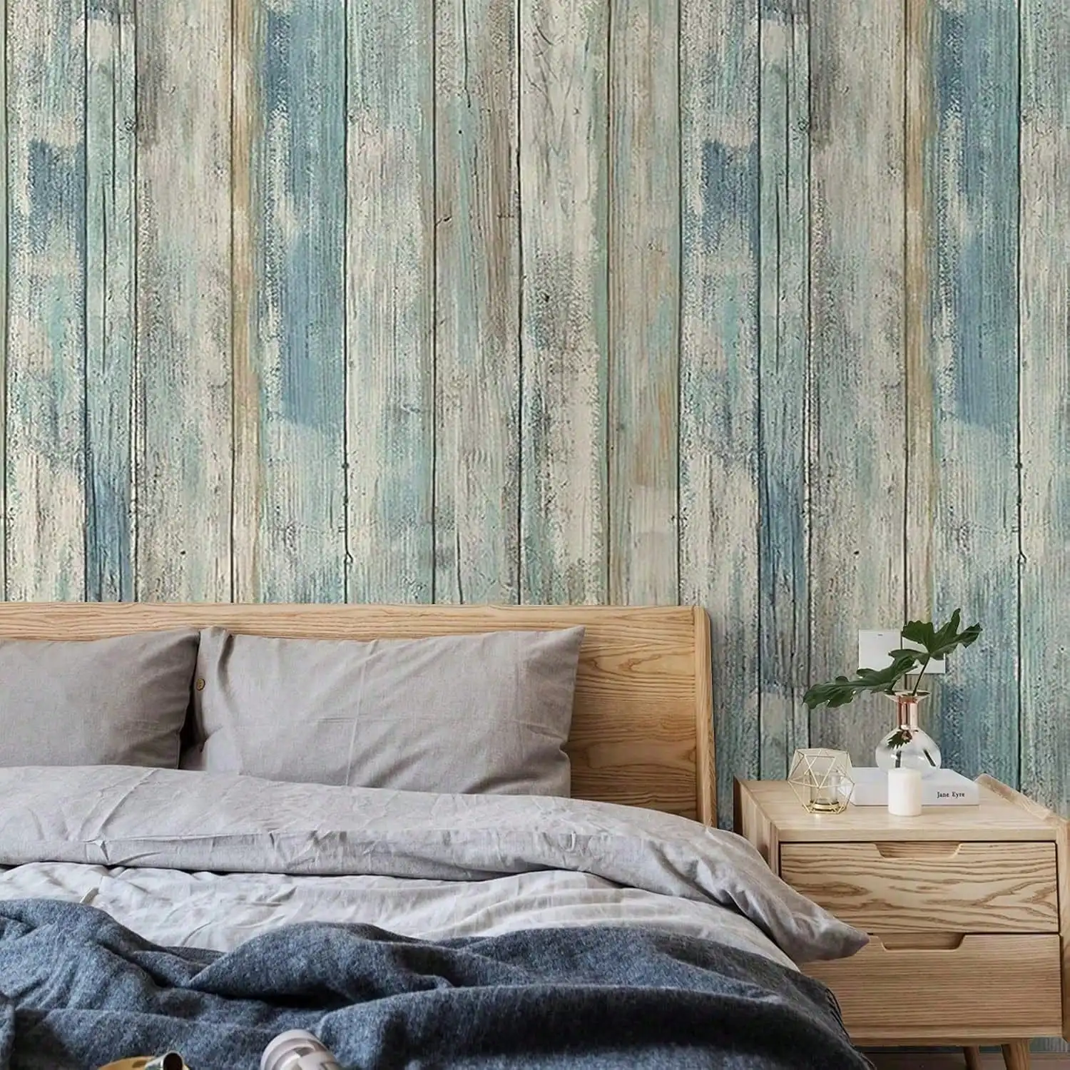 PVC Wood Grain Wallpaper - Self-Adhesive Waterproof & Easy to Clean, Peel Stick Wallpaper for Furniture Cabinet Wardrobe