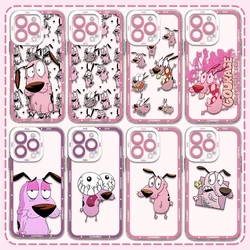 Cartoon Courages Cowardly Dog png Phone Case For iPhone 16 15 14 13 12 11 Mini Pro Max X XR XSMax 7 8 Plus SE Transparent Cover