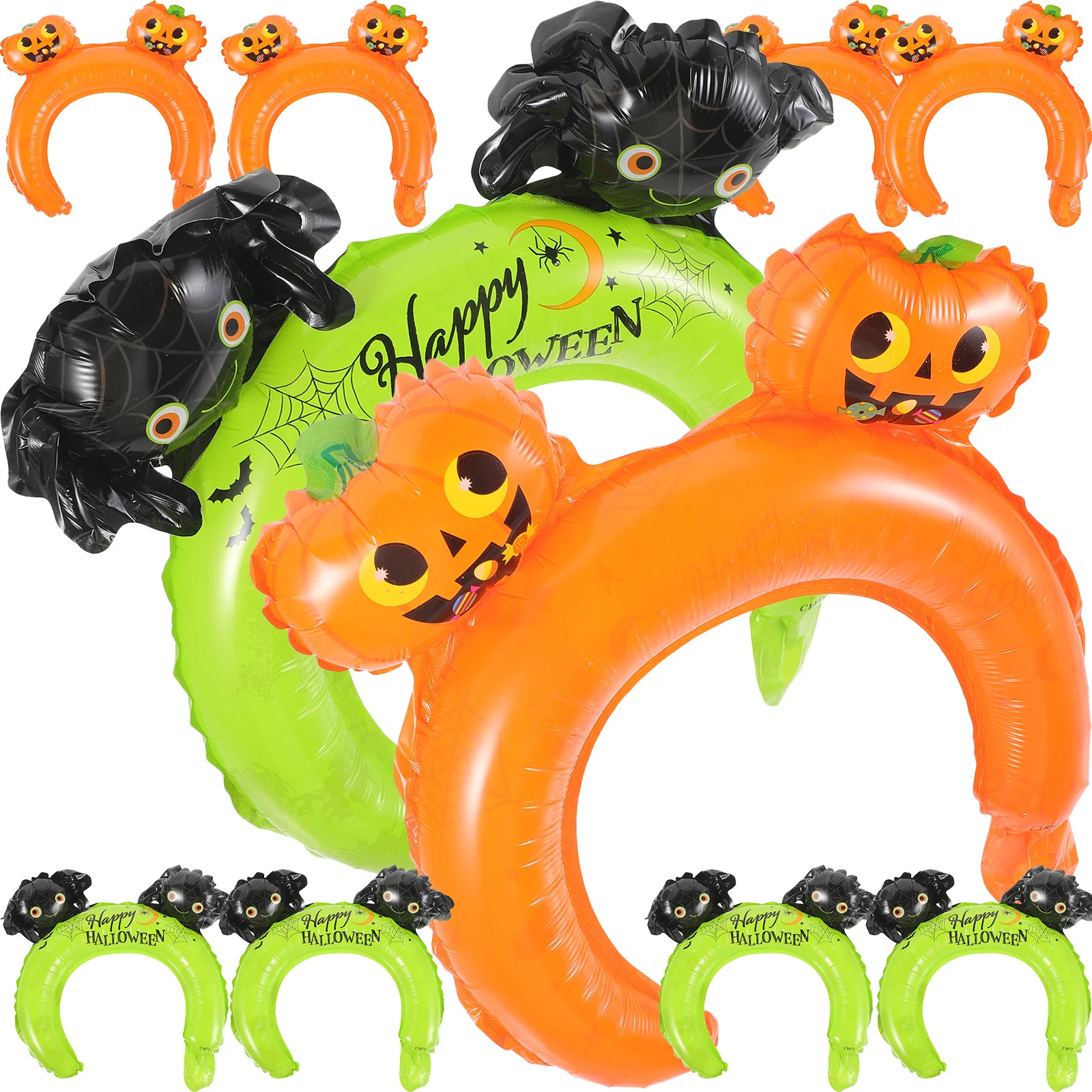 

20Pcs Halloween Inflatable Balloon Hair Hoops Cartoon Headbands Party Supplies Bar Balloon Decorations Halloween Hair Hoops
