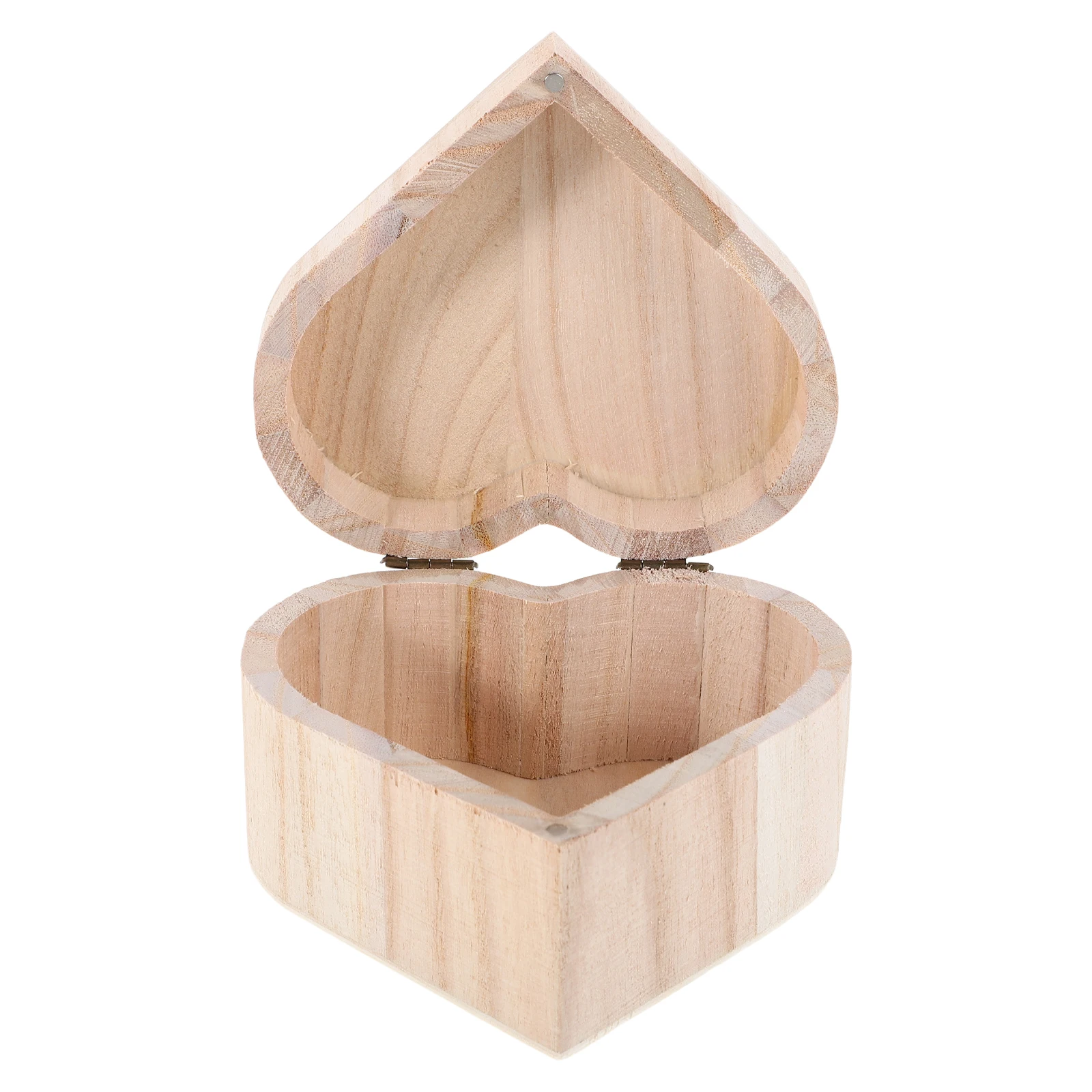 

Wooden Storage Box Heart Shaped Container Case Unfinished Boxes with Cover Beige