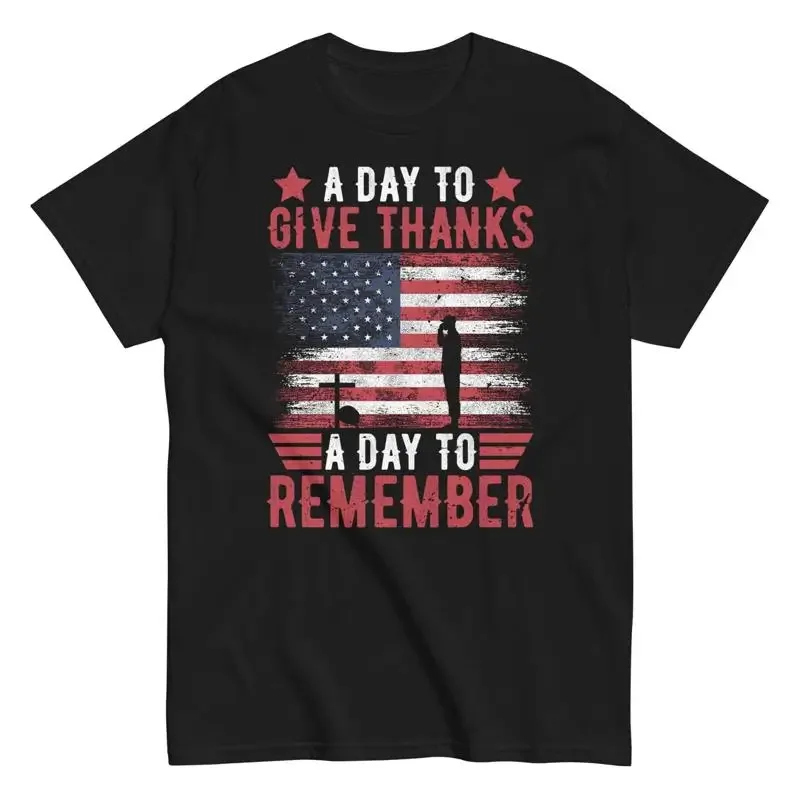 A Day To Give Thanks Remember Men'S T Shirt Veterans Memorial