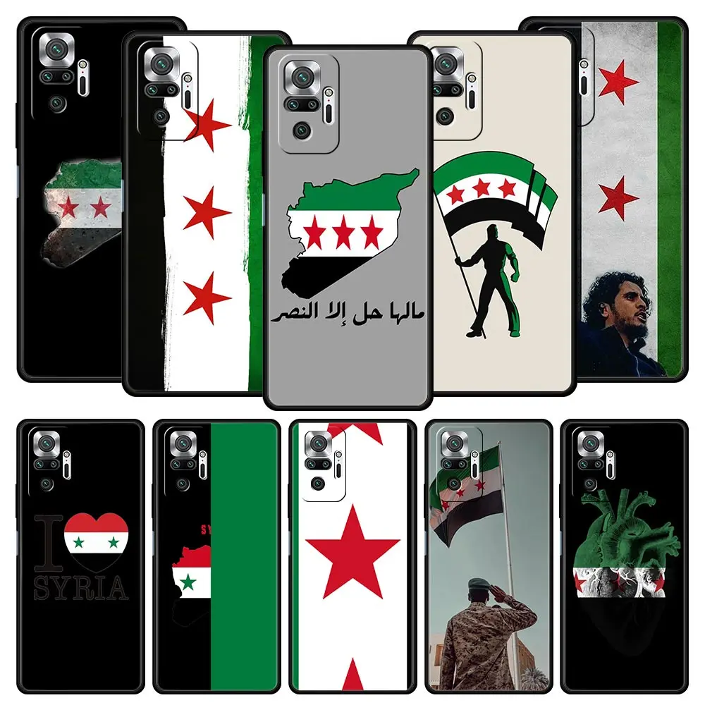 Syria flag Phone Case For Xiaomi Redmi Note 13 12 5G 11 10 Pro Plus 4G 9S 9 8 7 9T 13C 12C 10C 9C 9A Soft Silicone Cover
