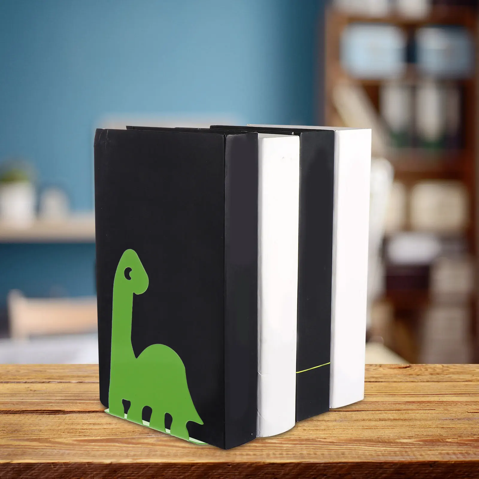 

Heavy Duty Metal Book Ends Dinosaur Style Desktop Bookshelf Non Slip Organizer for Books Storage Shelf Rack