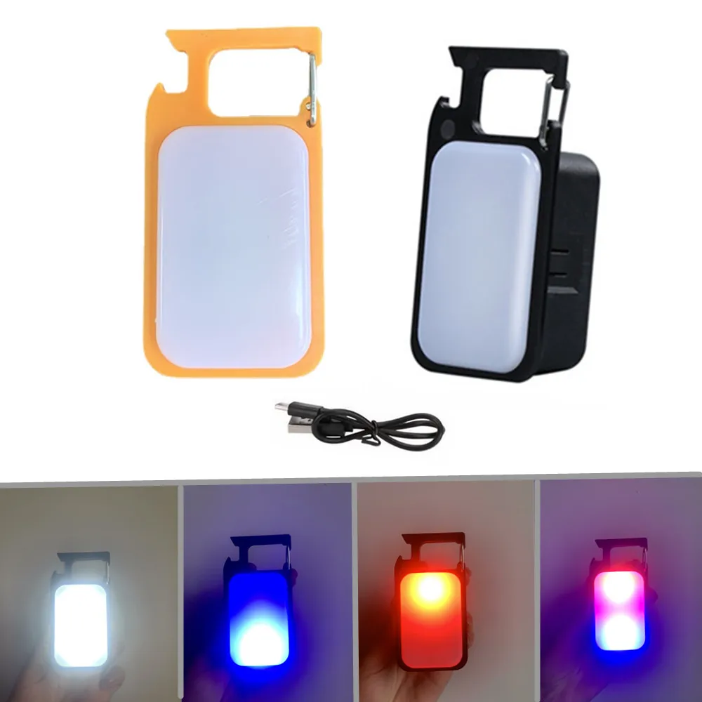 1-8PCS Mini COB Keychain Flashlight Work Light Charging Lamp Camping Lights With Magnet 4 Lighting Modes For Camping Home Use